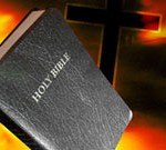 Bible was burned by arsonists.
