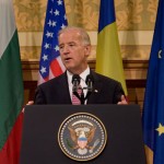 (Vice President Joe Biden speaks at the Central University Library Bucharest, in Bucharest, Romania, Thursday, October 22, 2009. .(Official White House photo by David Lienemann)